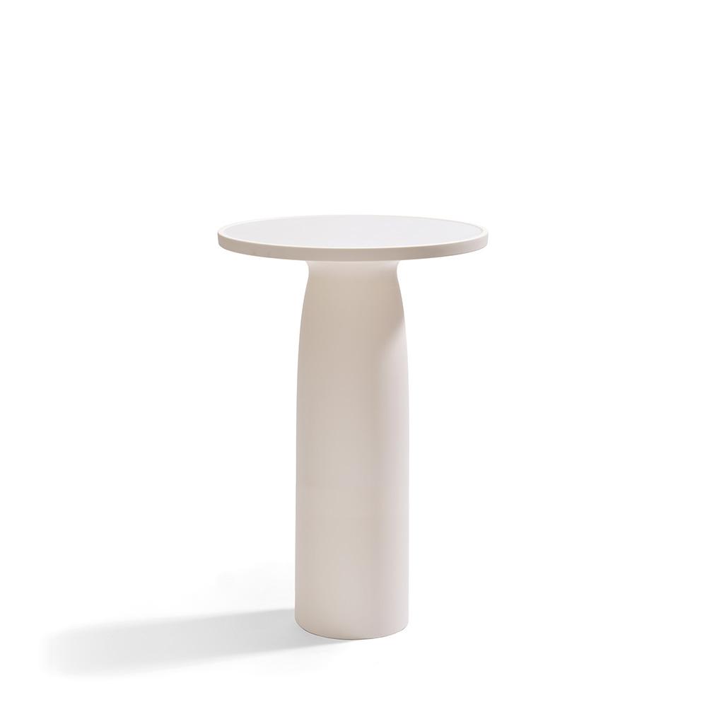 QEEBOO table haute pour l'intérieur et l'extérieur TOTO avec plateau en verre Ø 70 cm