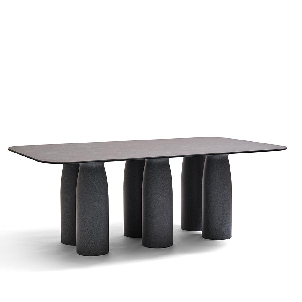 QEEBOO table rectangulaire pour l'intérieur et l'extérieur TOTO avec plateau en grès