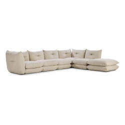 KNOLL canapé d’angle à 5 places avec pouf PILLO en tissu Cat. A